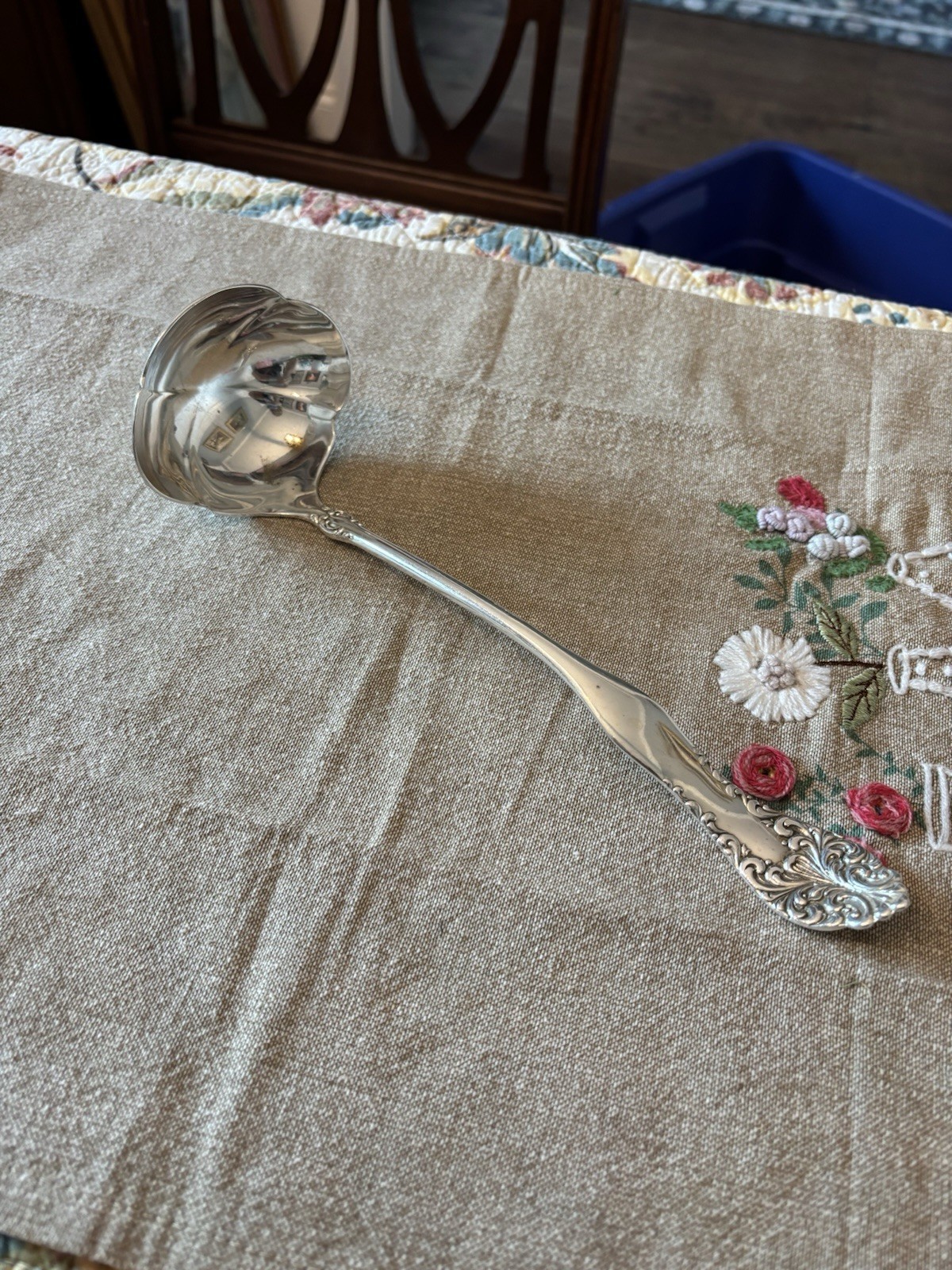 Vintage Silver Plate 10” Ladle.