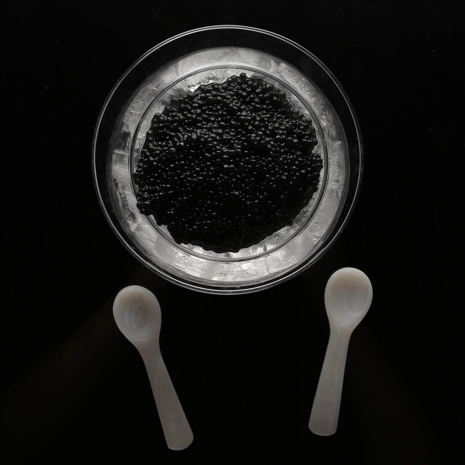 Chic 3-Piece Caviar Chiller Set with Mother of Pearl Spoons – Dishwasher Safe