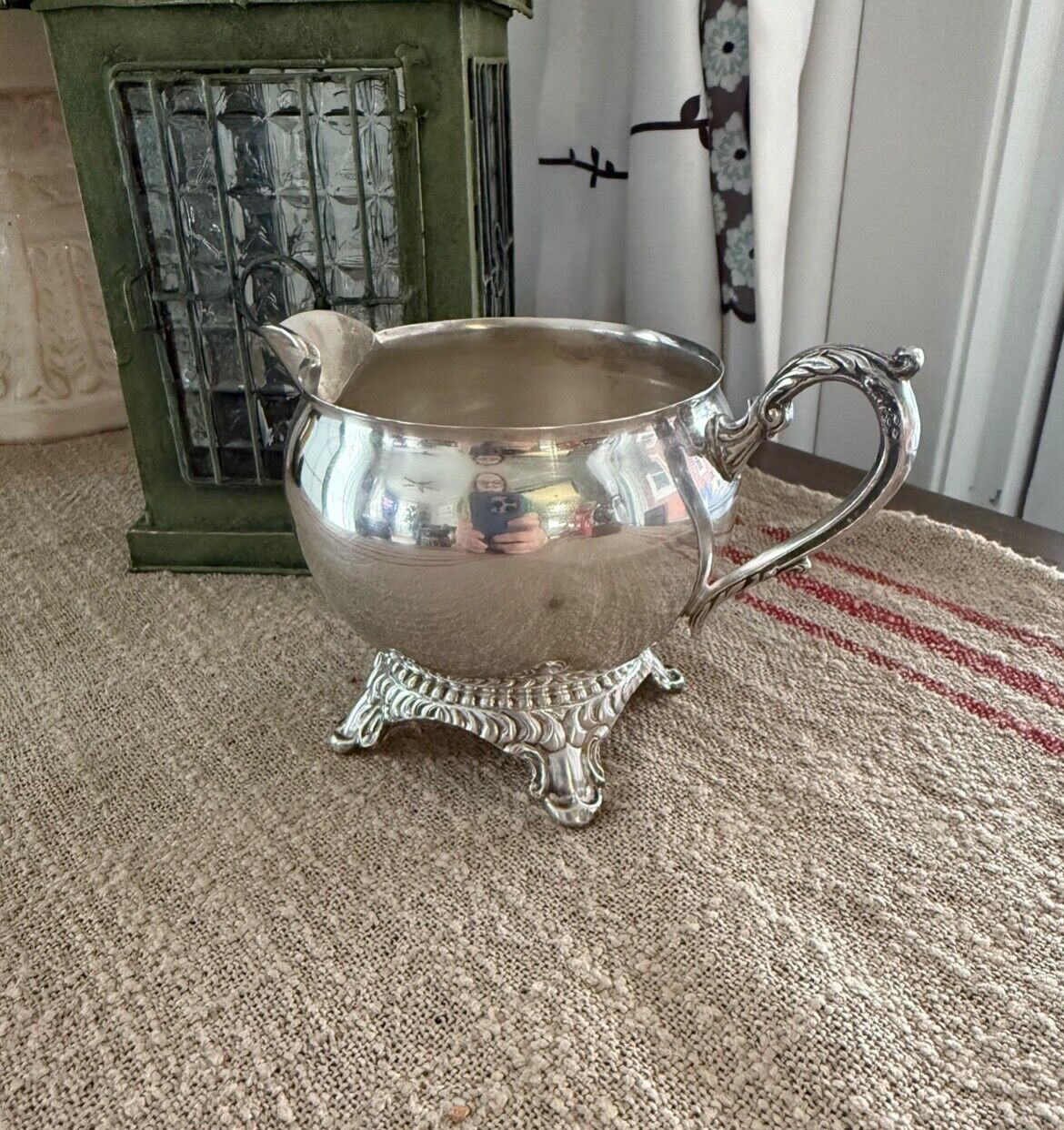 Antique F.B. Rogers Silver Co. 1883 Silverplate Footed Creamer Vintage