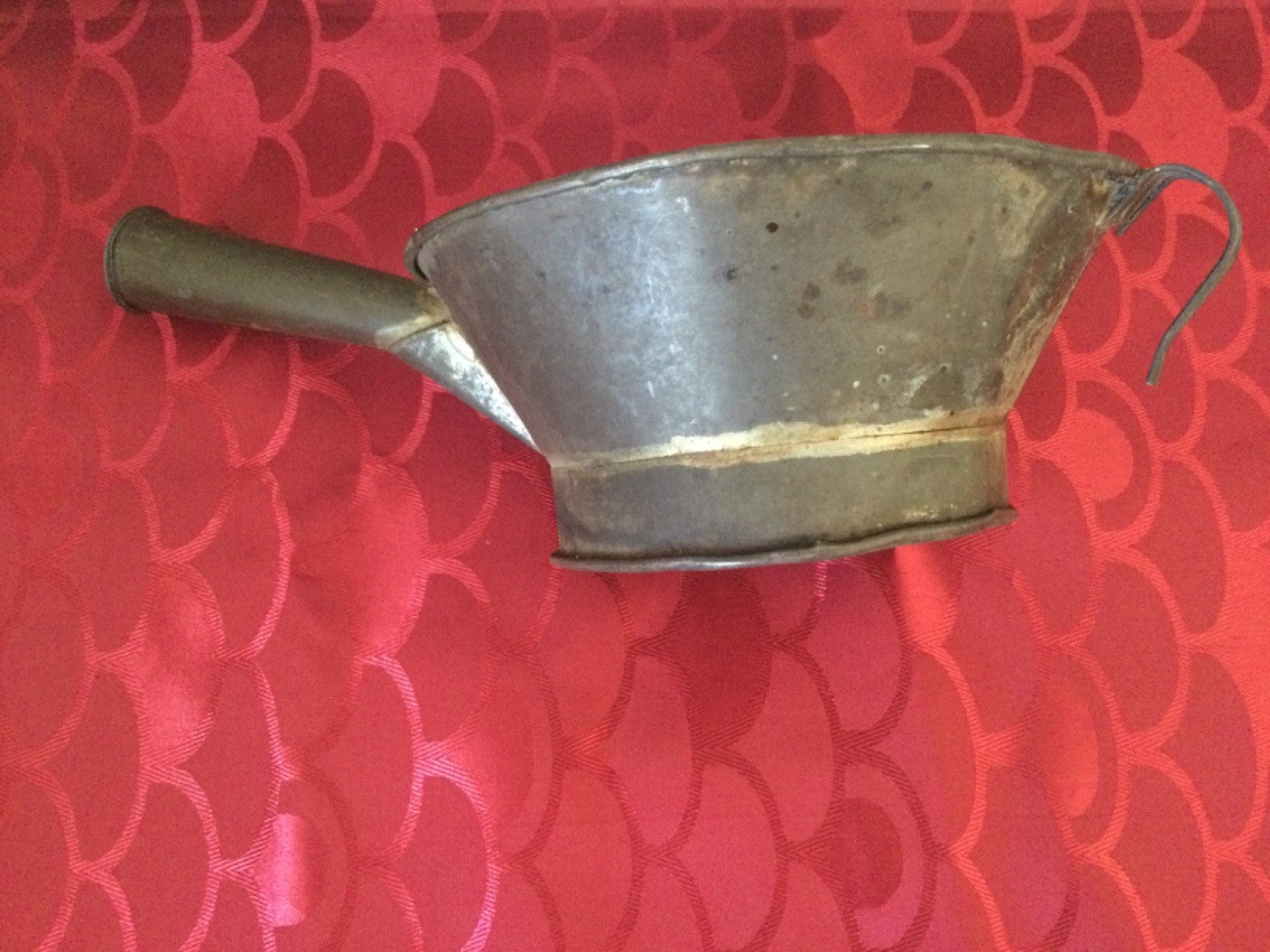 Vintage Tin Dipper Strainer Mesh Bottom Ladle Old Antique Tinware Food Sieve