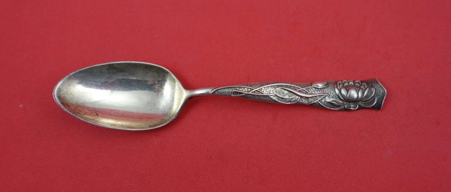 Flora by Shiebler Sterling Silver Teaspoon w/ pond lily #9 5 3/4″