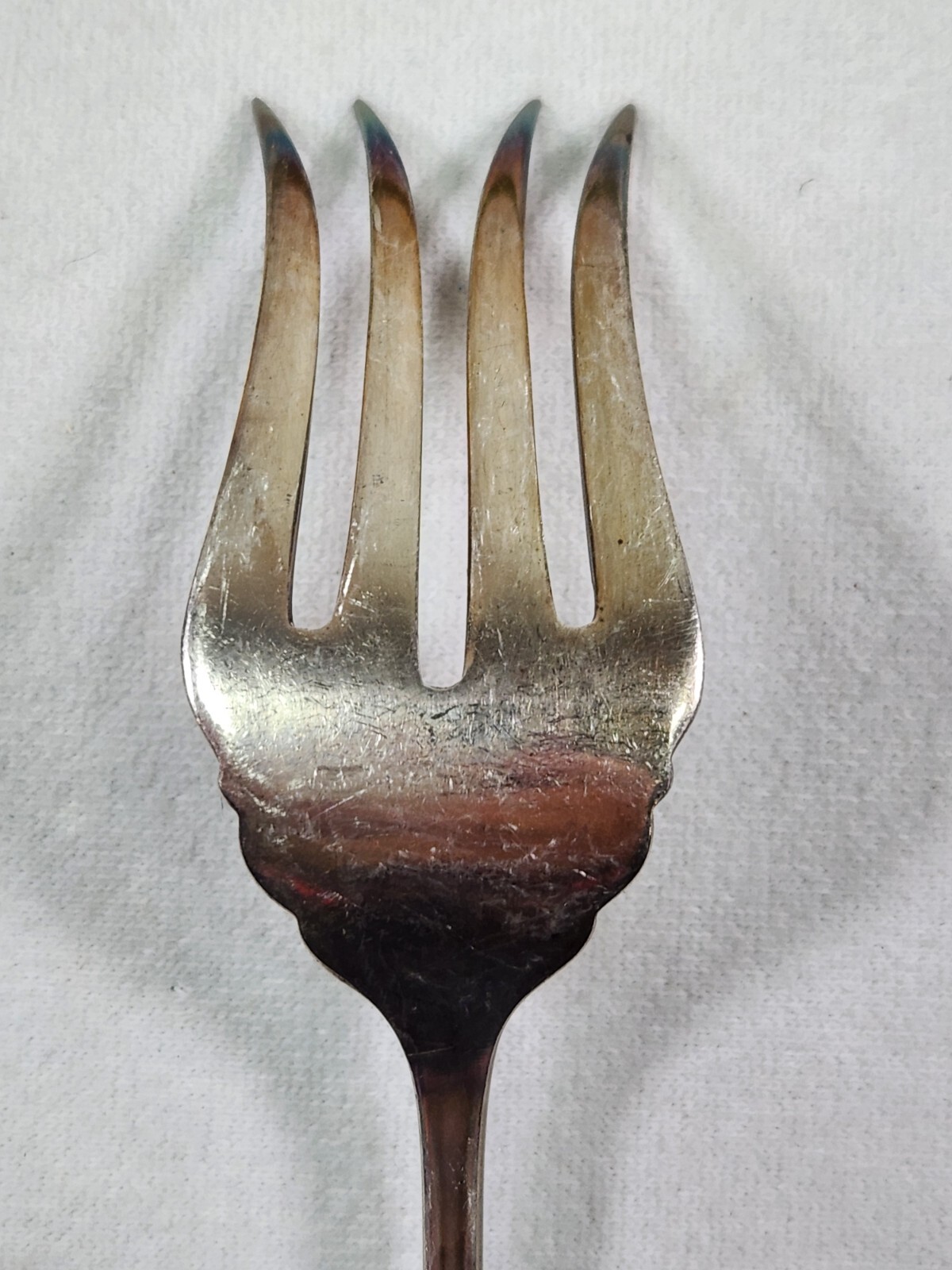VTG National Silver Co S H Silverplate Carnation Pattern Serving Beef Fork 1910