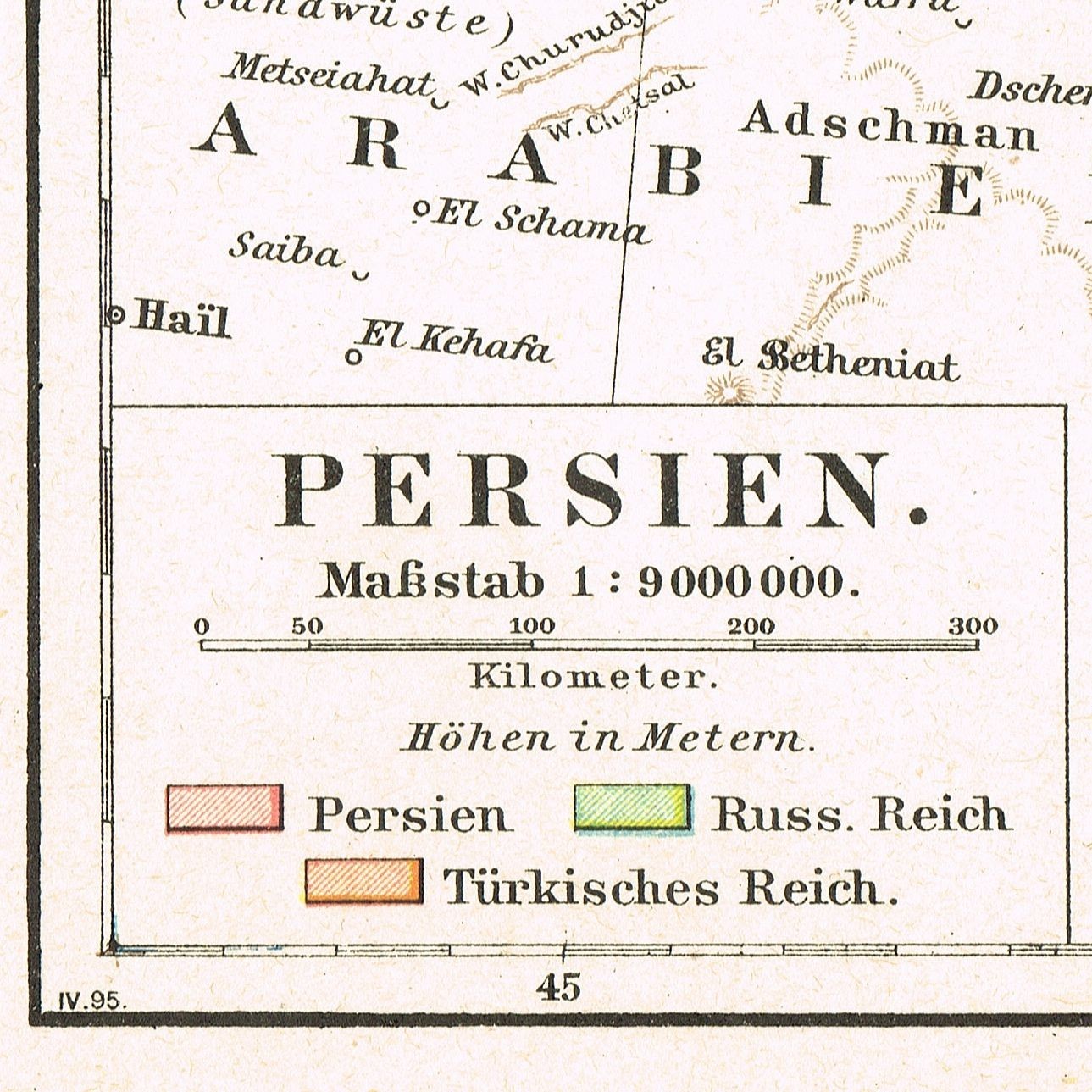 IRAN PERSIA Iraq AFGHANISTAN Original Map 1894 Baghdad Tehran