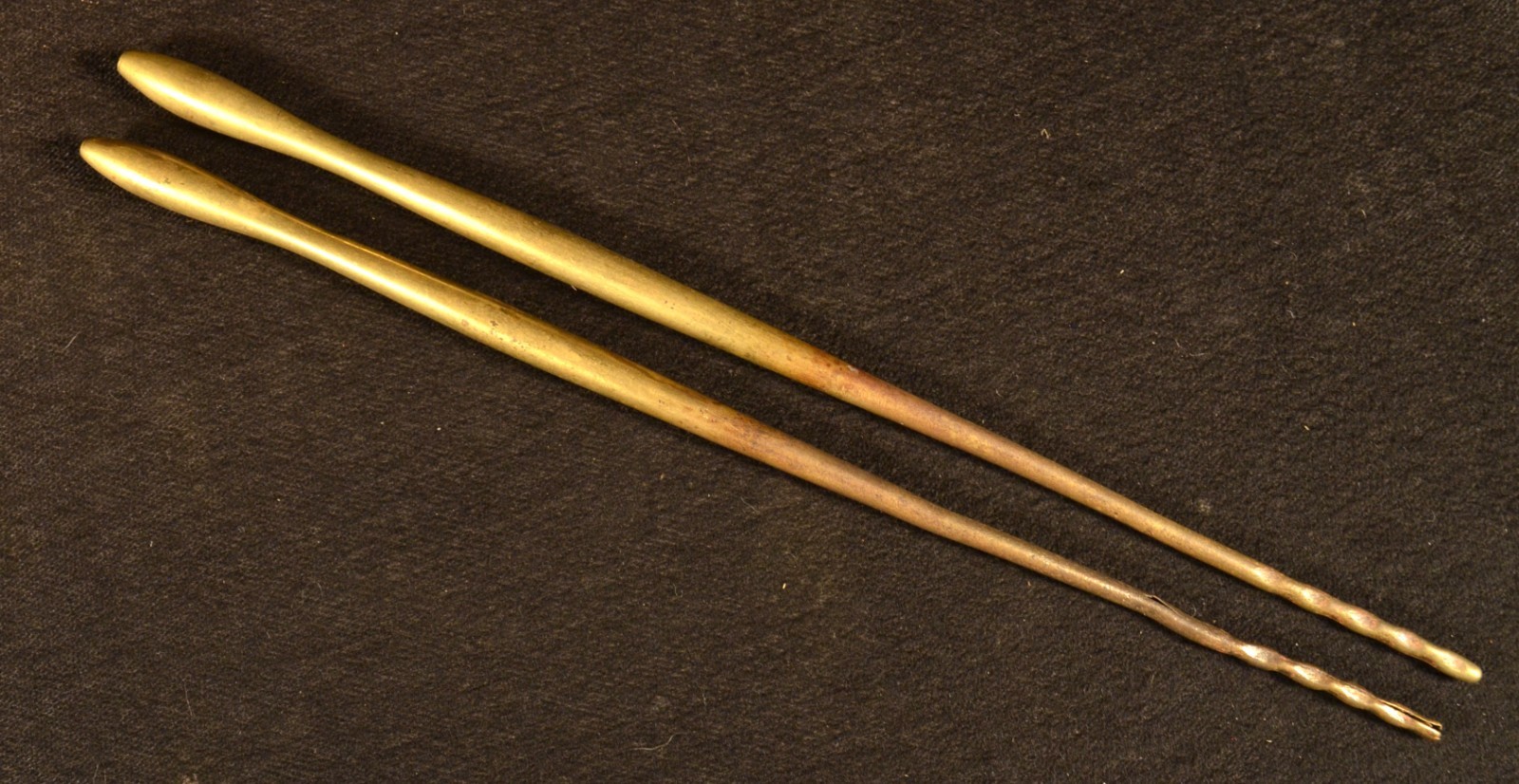 VINTAGE BRASS HIBASHI – METAL HIBACHI FOR TEA CEREMONY CHOPSTICKS