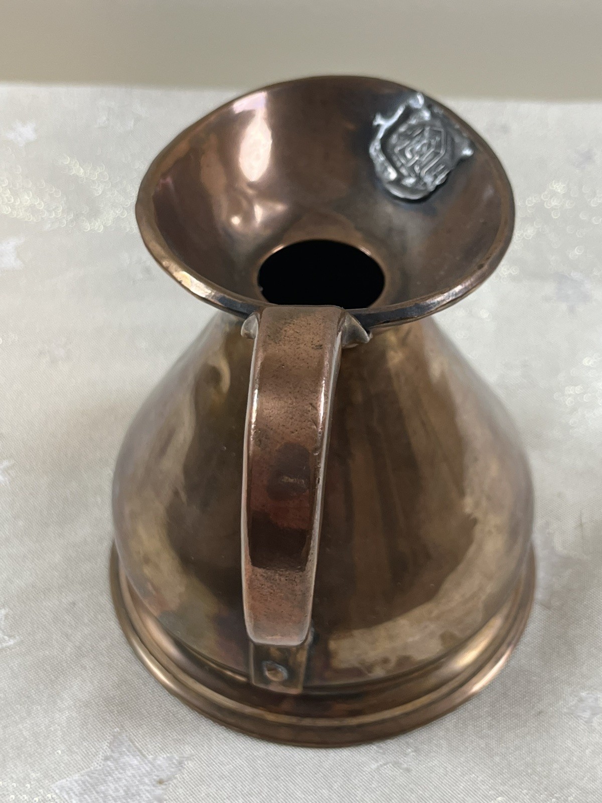 Original antique copper haystack measuring jug 1/2 pint