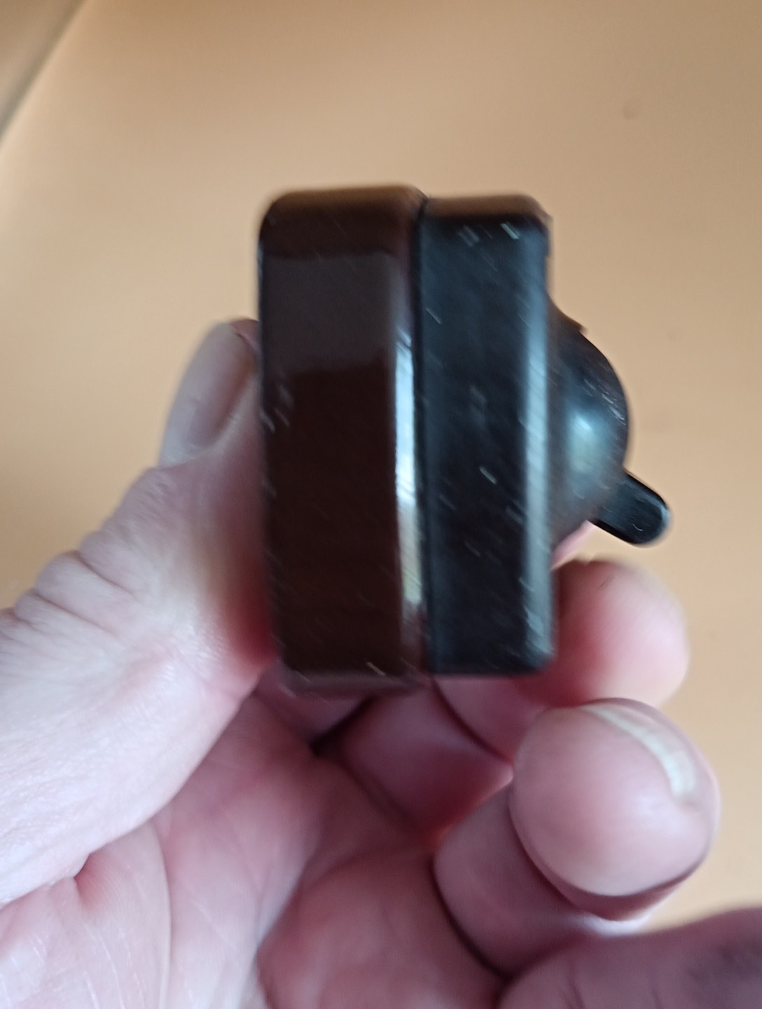 Vintage Bakelite Light Switch britmac Brown square