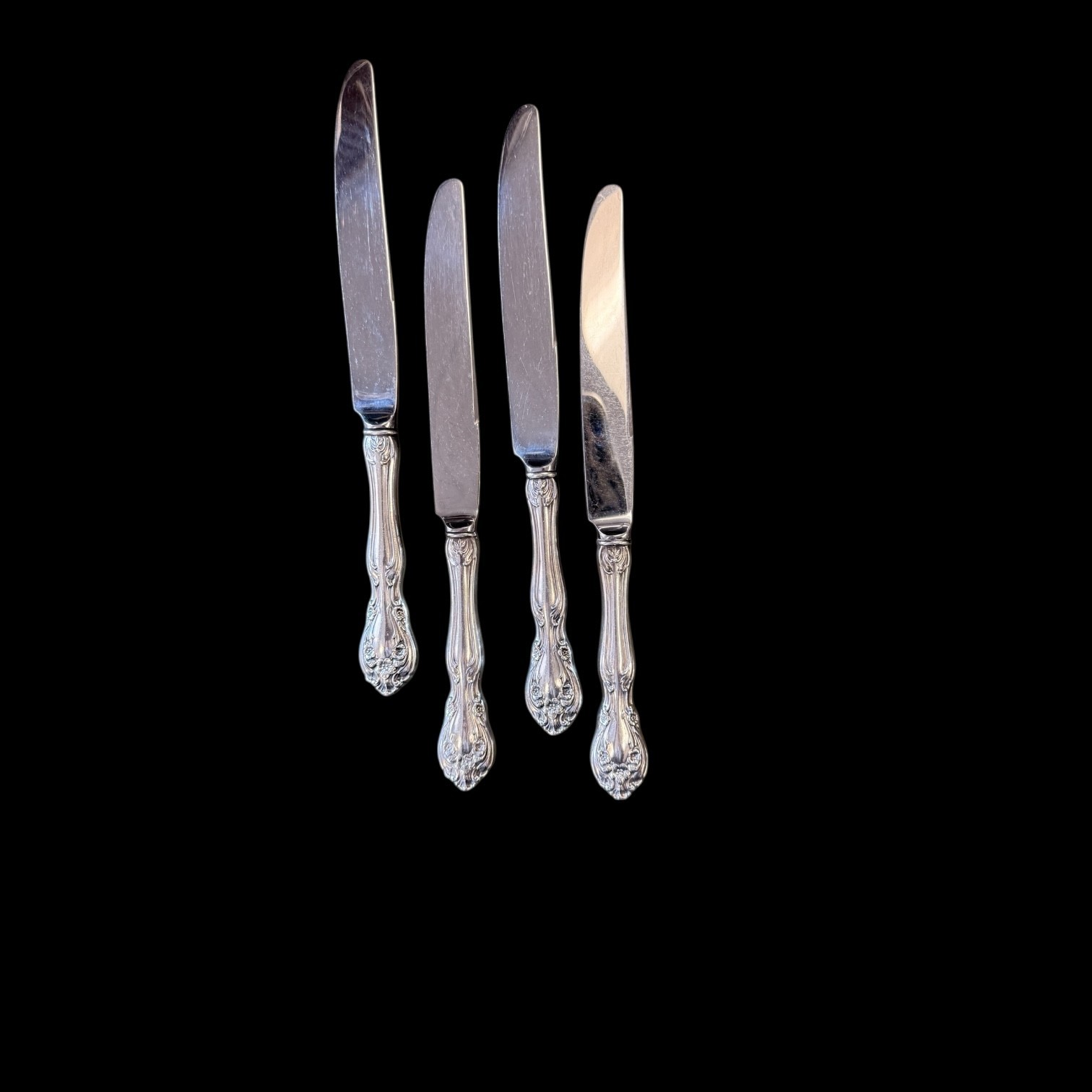 Alvin Sterling Silver Chateau Rose Dinner Knife Set of 4