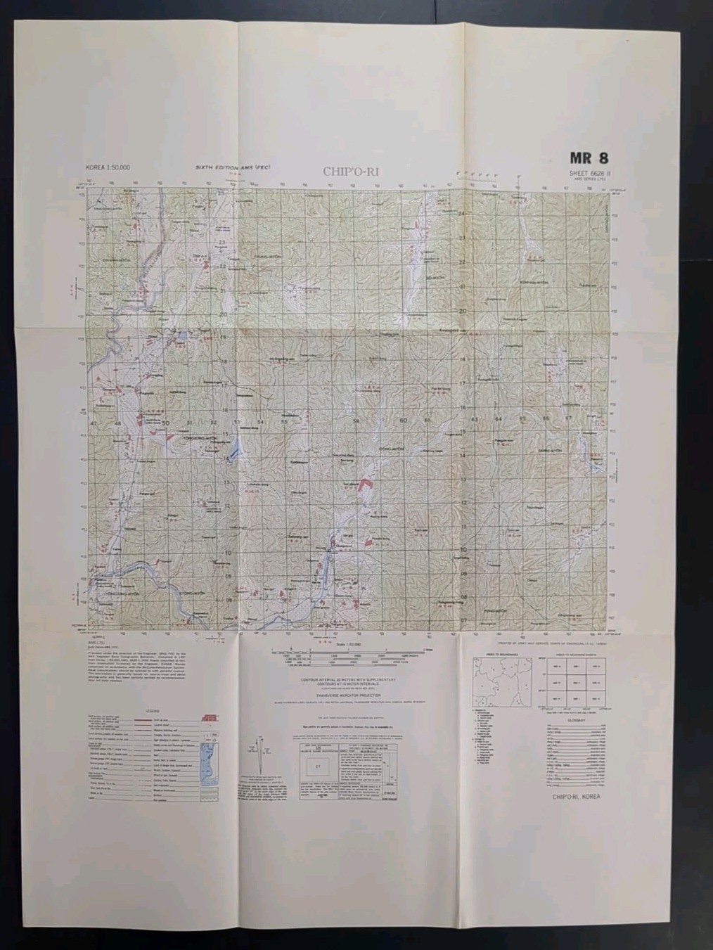 1952 Korea Road Map Army Corp of Engineers 64th Topographic Battalion Korean War