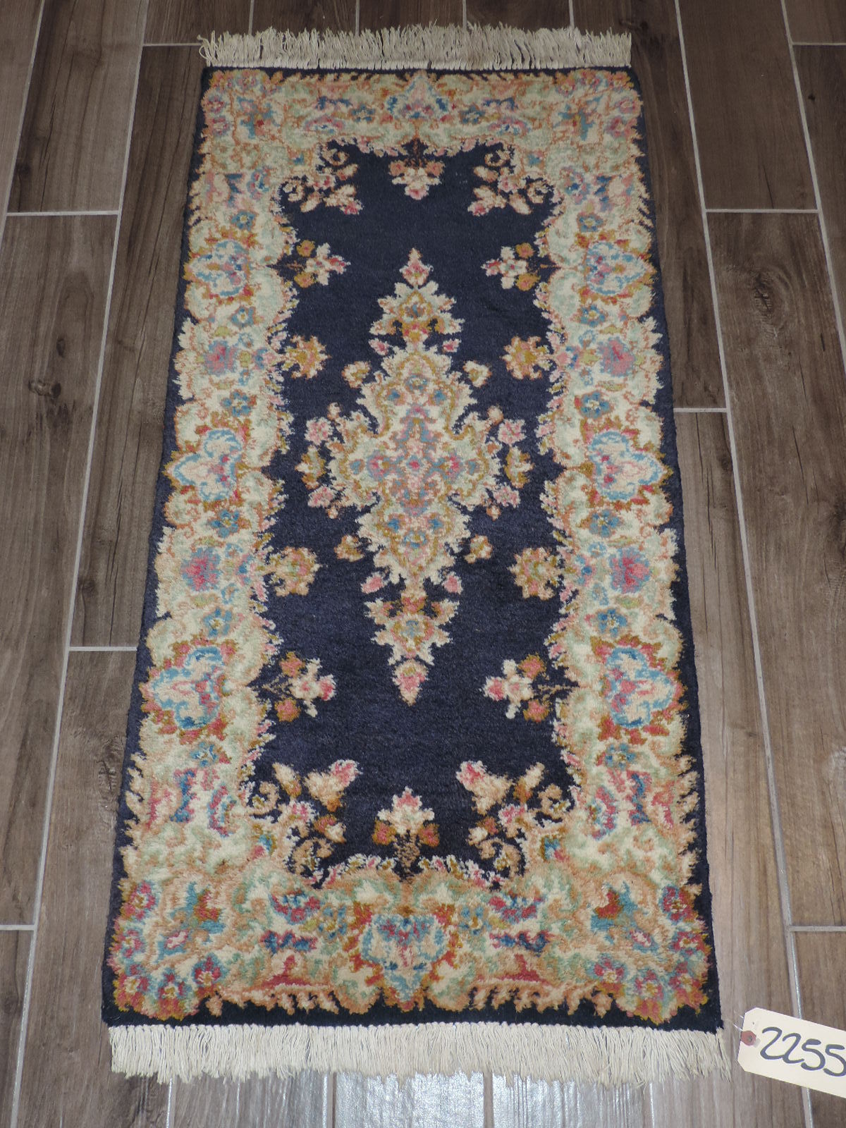 2x4ft. Vintage Handmade Kirman Wool Rug