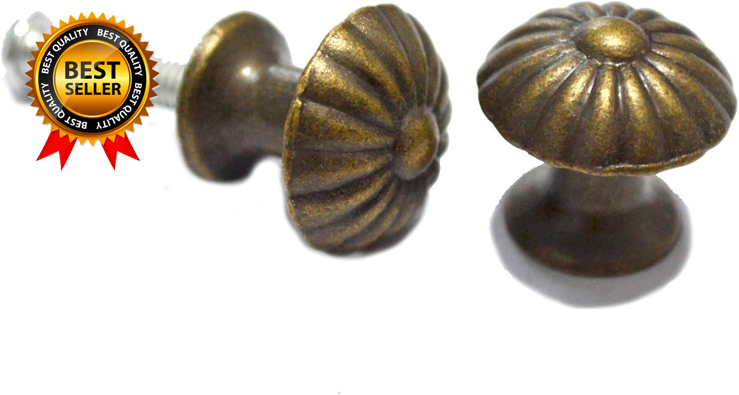 8 PCS Mini Bronze Drawer Knobs Antique round Handles Vintage Pulls Single Hole