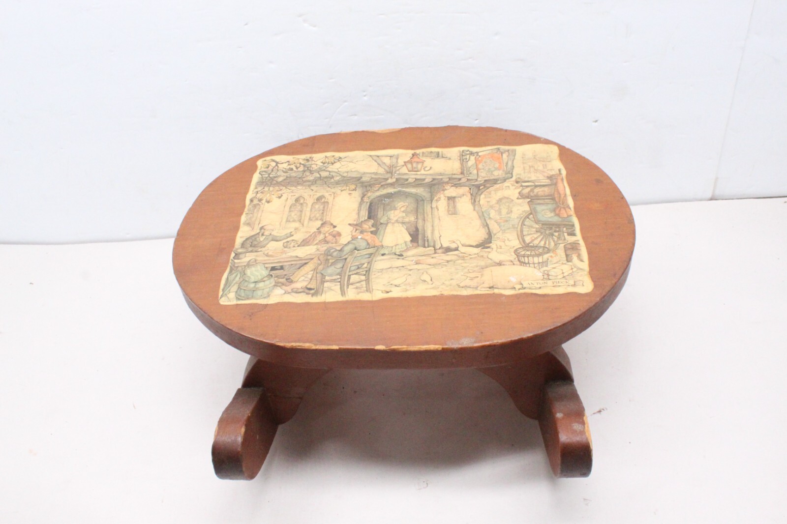 Vintage Child Toddler Doll Wood Rocking Rocker Chair Foot Rocker/Stool