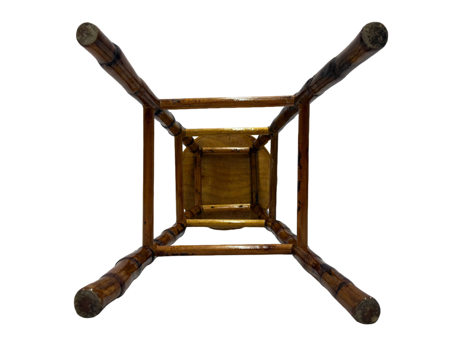 Mid-Century Kenian-Style Bamboo 30″ Bar Stool w/ Segmented Legs & Footrest