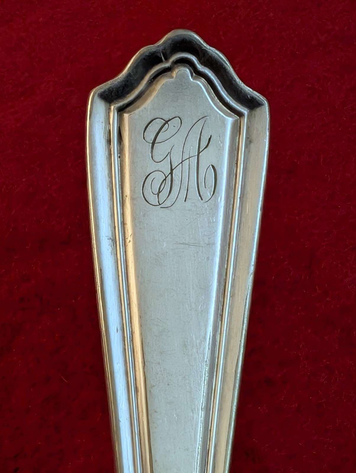 6pc Soup Spoons Simeon George Rogers JEFFERSON Silverplate w/ Monograms 1913