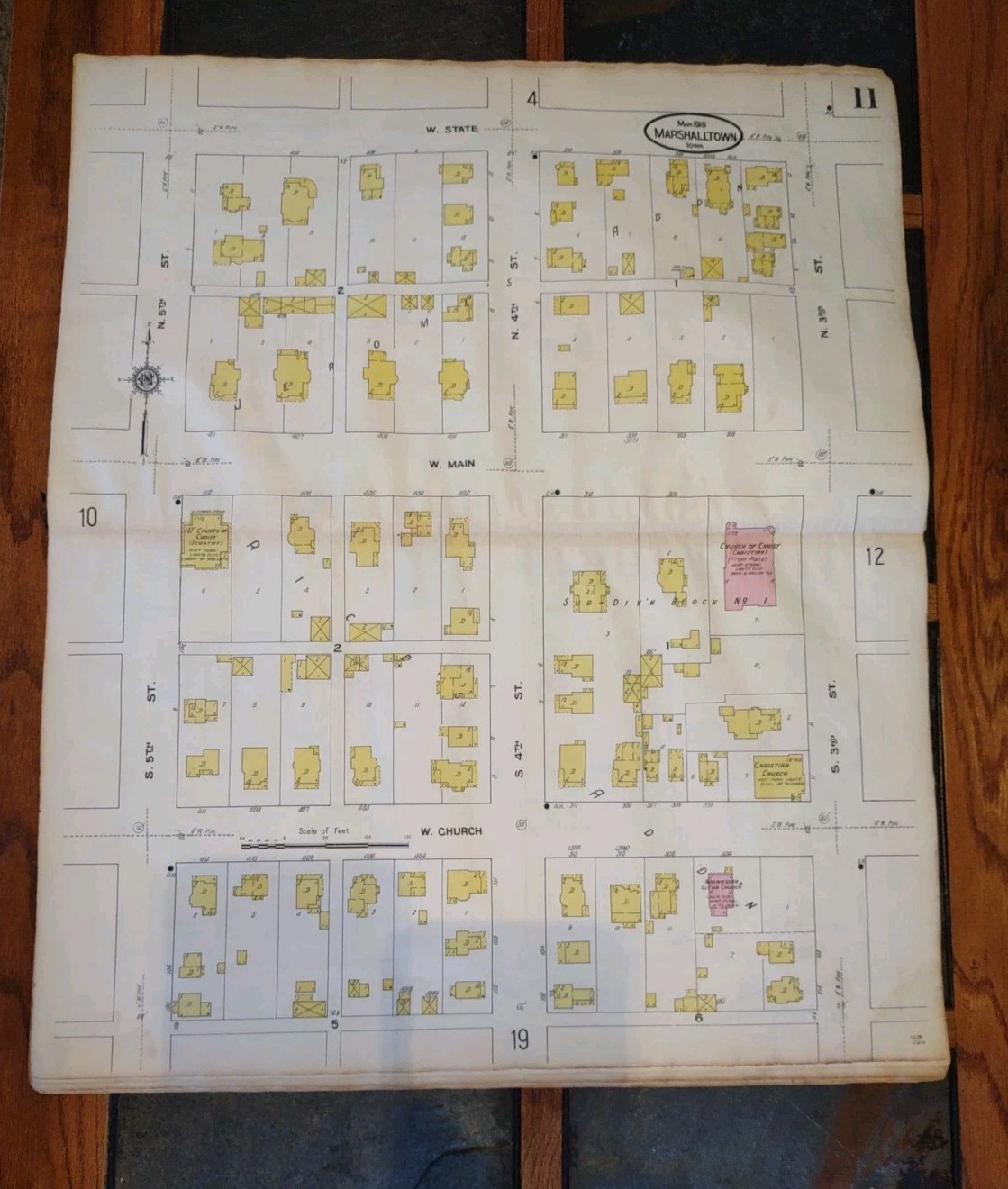 1910 Sanborn Map Company Marshalltown IA Complete Insurance Map Marshall County