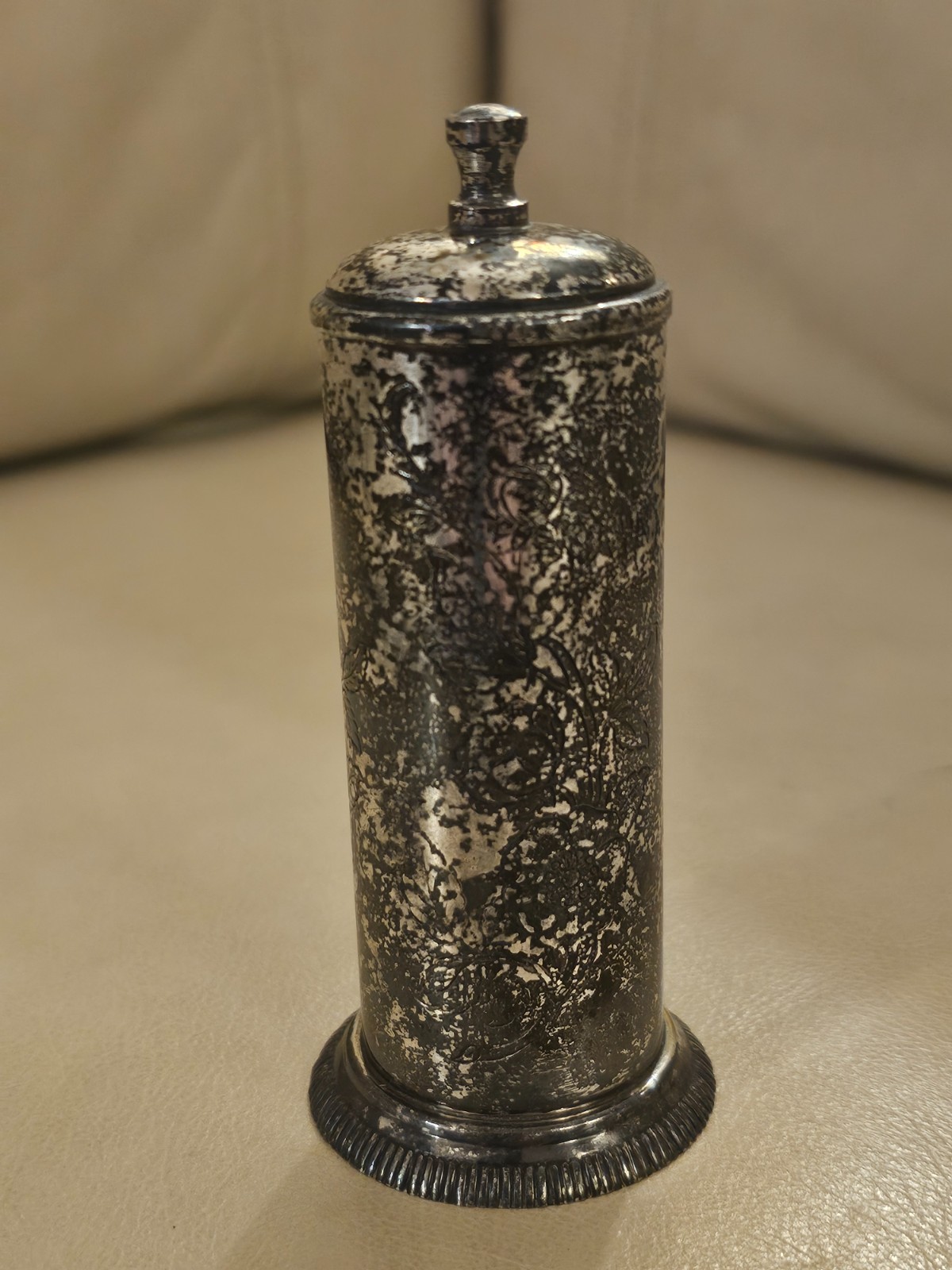 Antique Vintage Silverplate Toothpick Holder Dispenser 4.5″