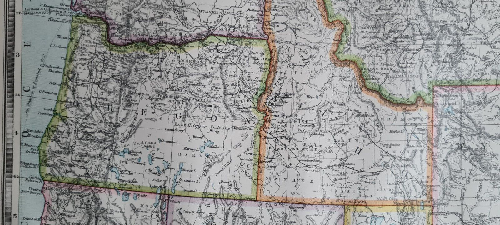 Antique (1907) map – Western United States / USA – Harmsworth