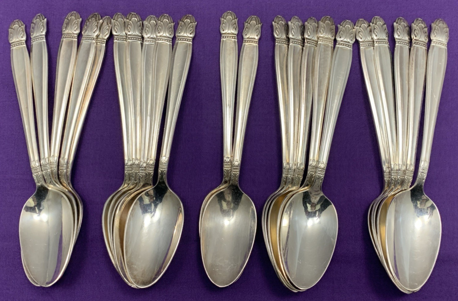 22 Silverplated Danish Princess TEASPOONS Holmes & Edwards