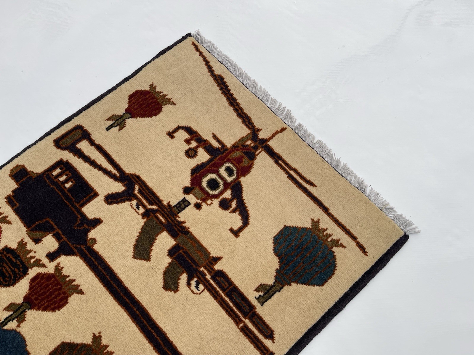 79×60 Cm Afghan War Rug War Rug Beautifully Made Wool Rug Handicrafts #708