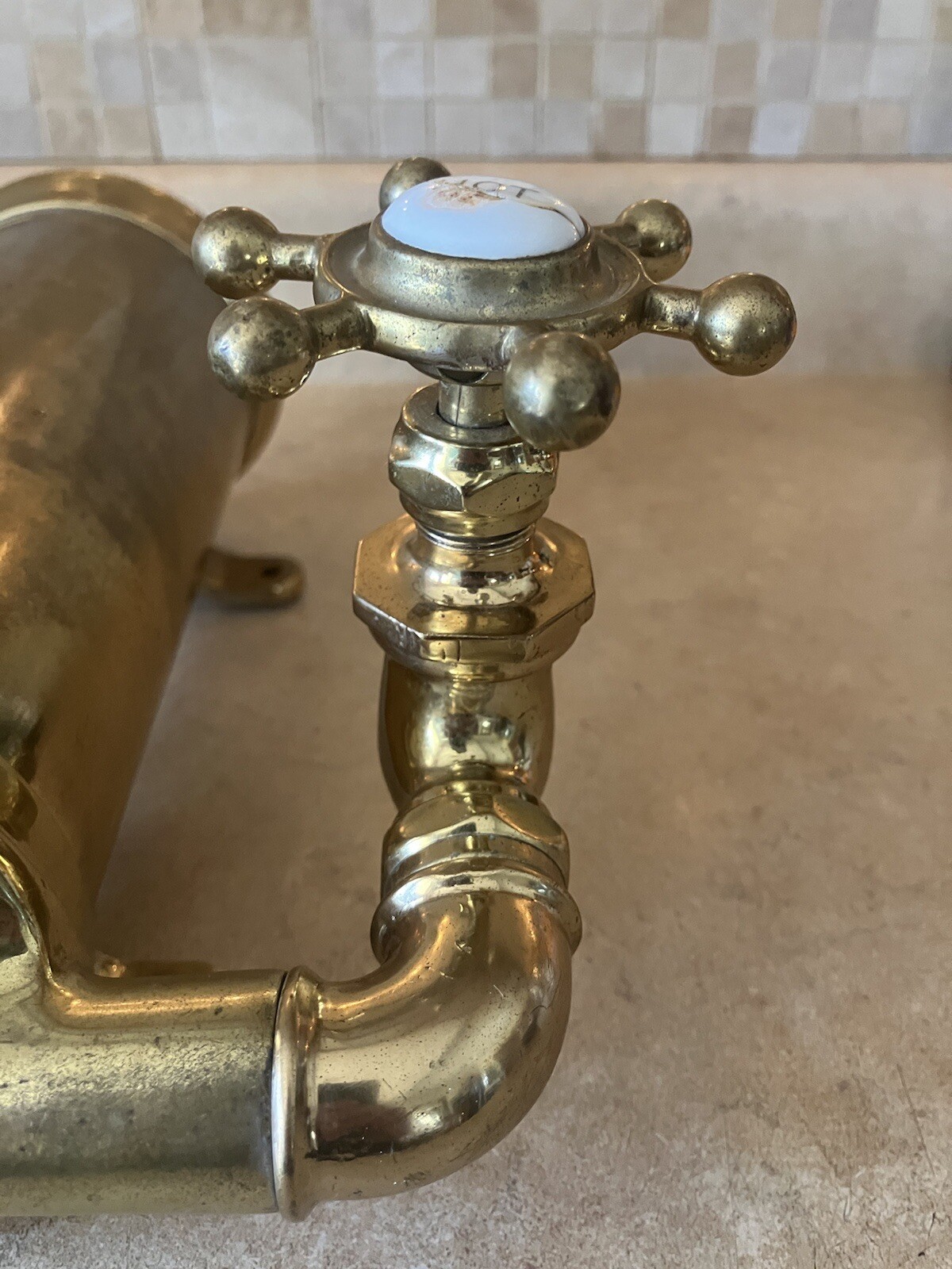 Rare Antique Early 1900s Solid Brass Victorian Plumbing Fixture Shower Claw Tub