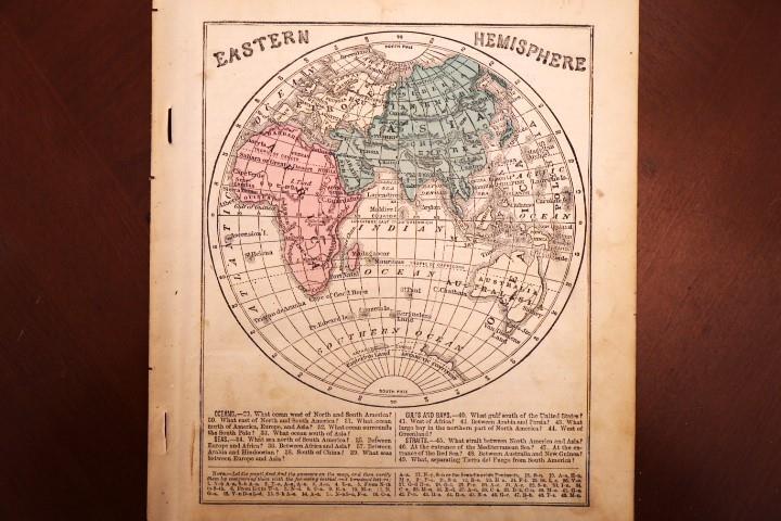 1868 ANTIQUE COLTON ATLAS MAP-EASTERN HEMISPHERE-EXCELLENT DETAIL