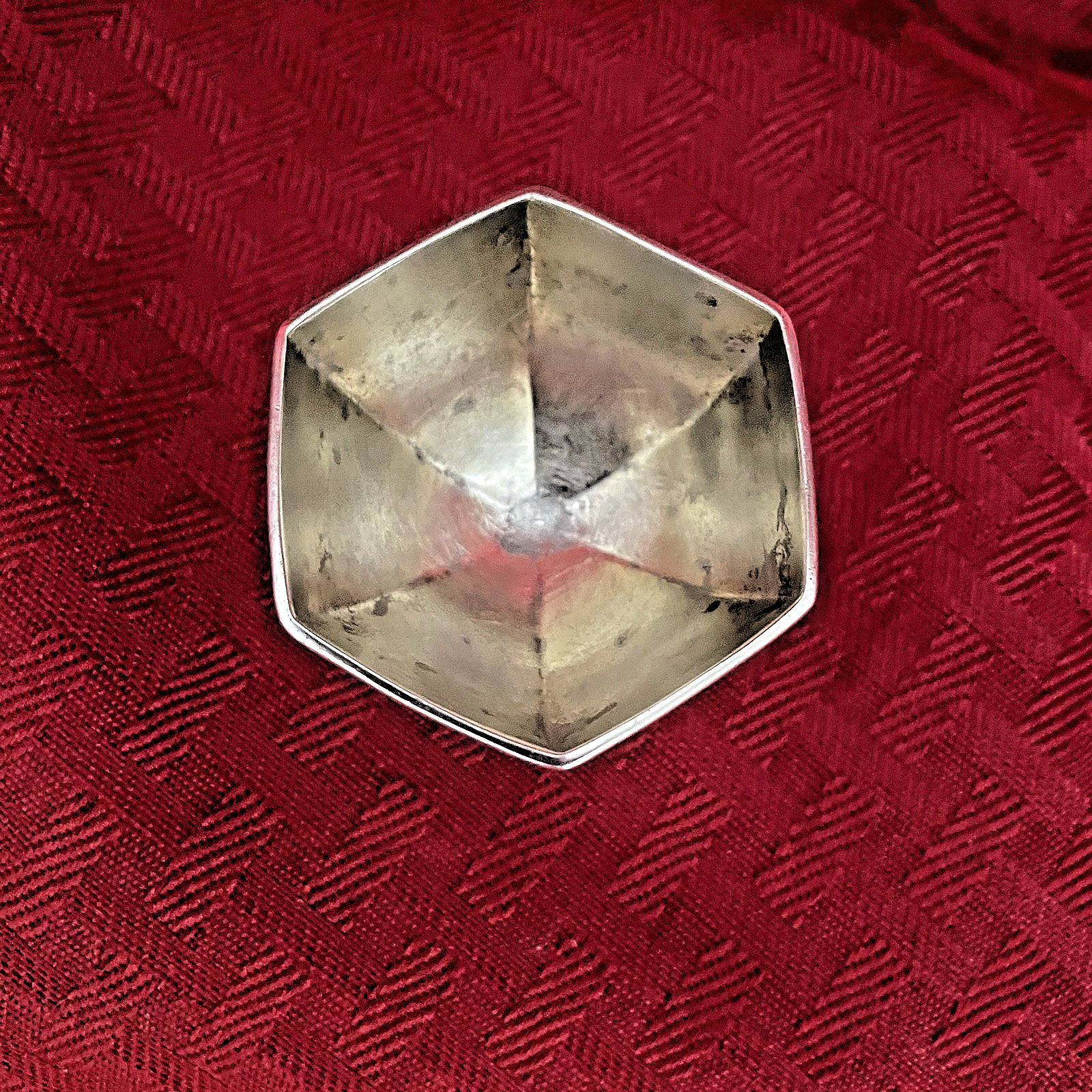 FRANK M WHITING STERLING SILVER 6-SIDED PEDESTAL SALT CELLAR