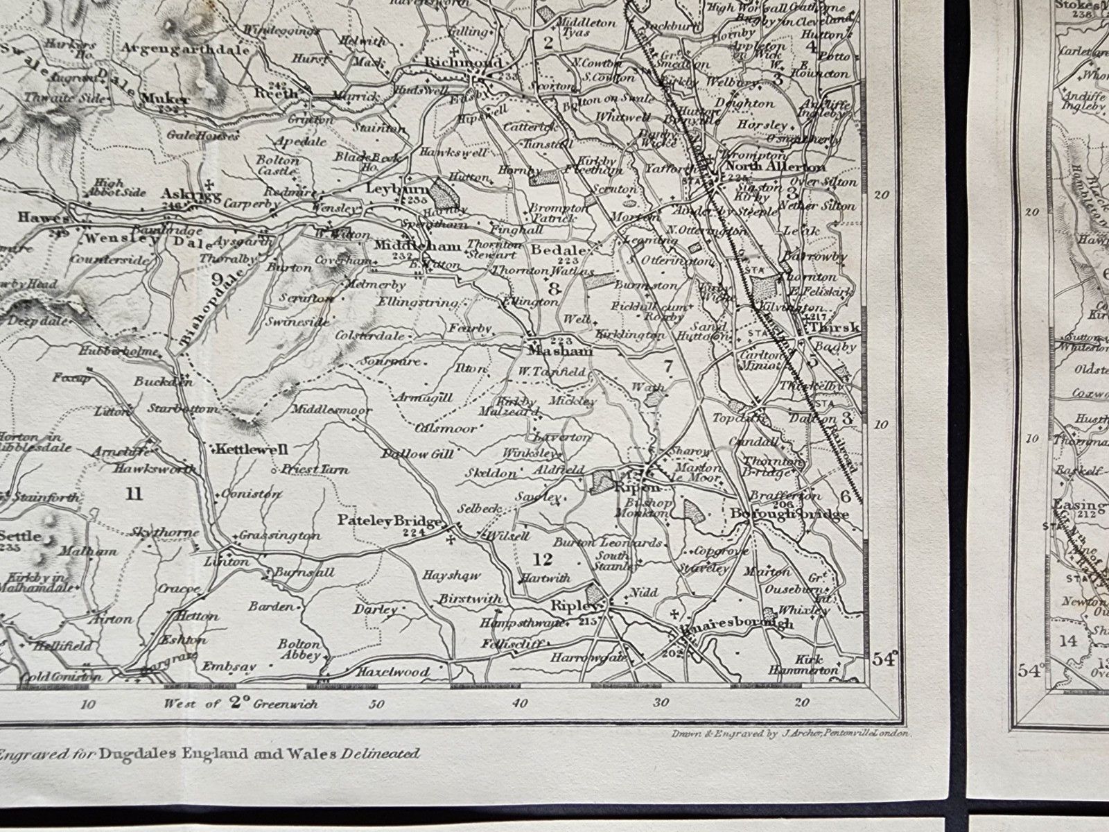 Antique c. 1850 County Map Set – Yorkshire – Joshua Archer
