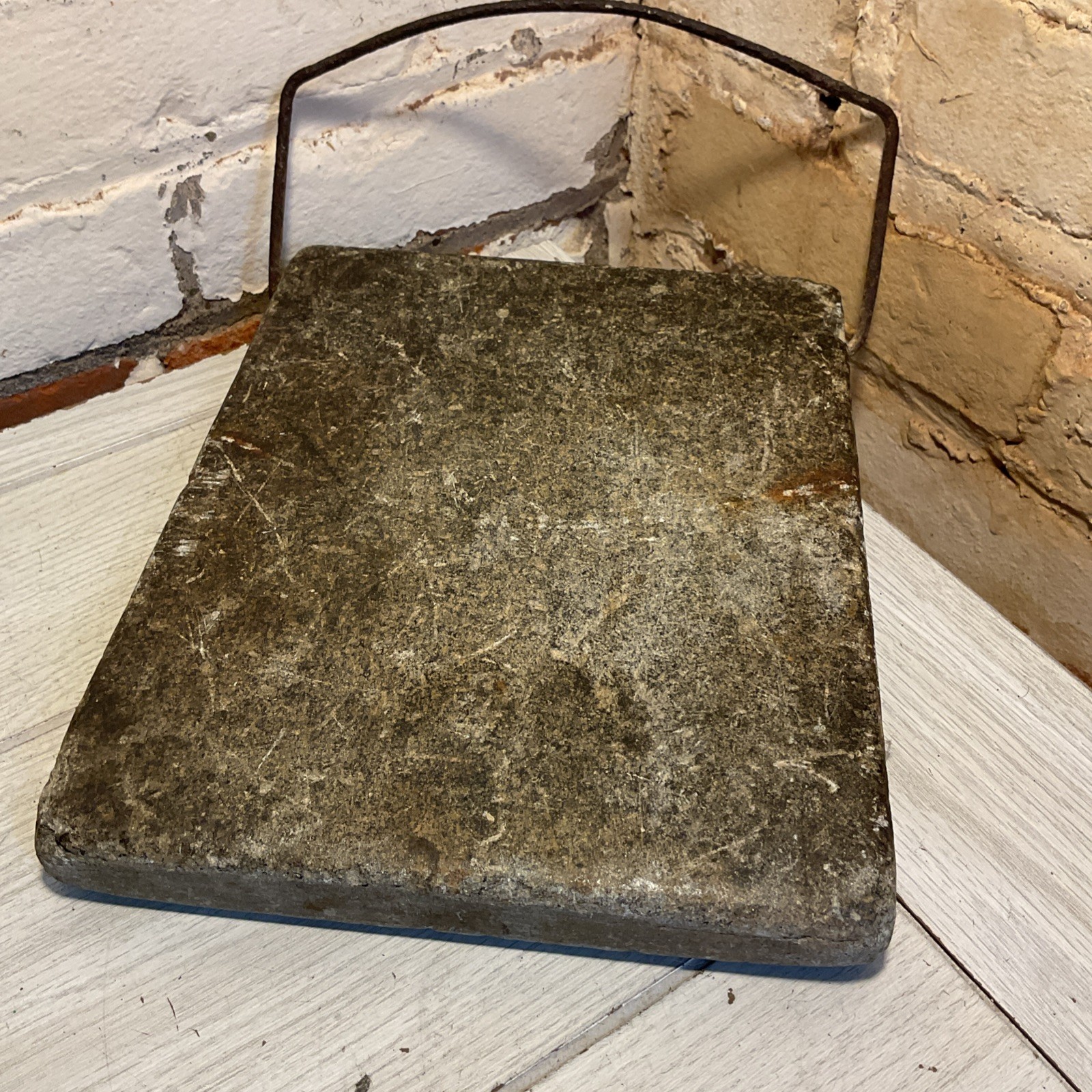 Antique Primitive Foot Warmer Buggy sleigh Farmhouse Bed Large 10 X 8 Soapstone