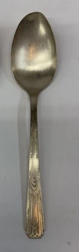 Vintage Wm Rogers & Son Silverplate Tablespoon AA IS Art Deco Geometric Pattern