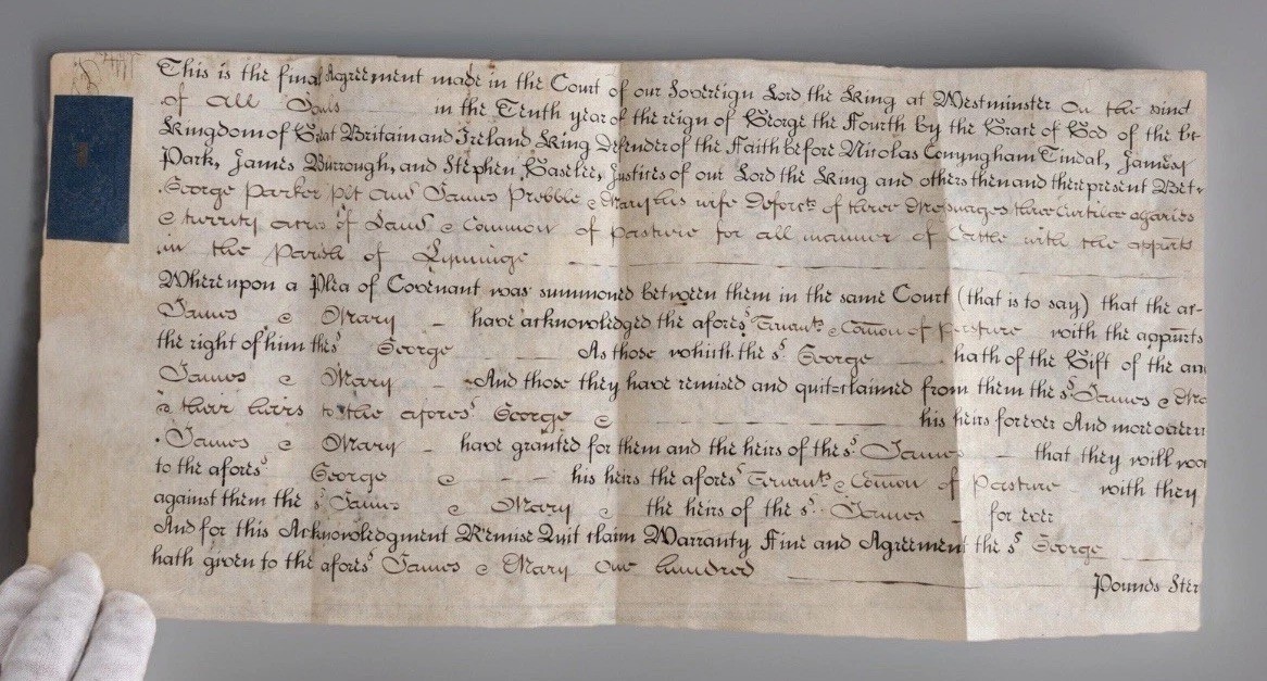 1829 Vellum Manuscript George IV English Court Indenture Westminster Legal Deed