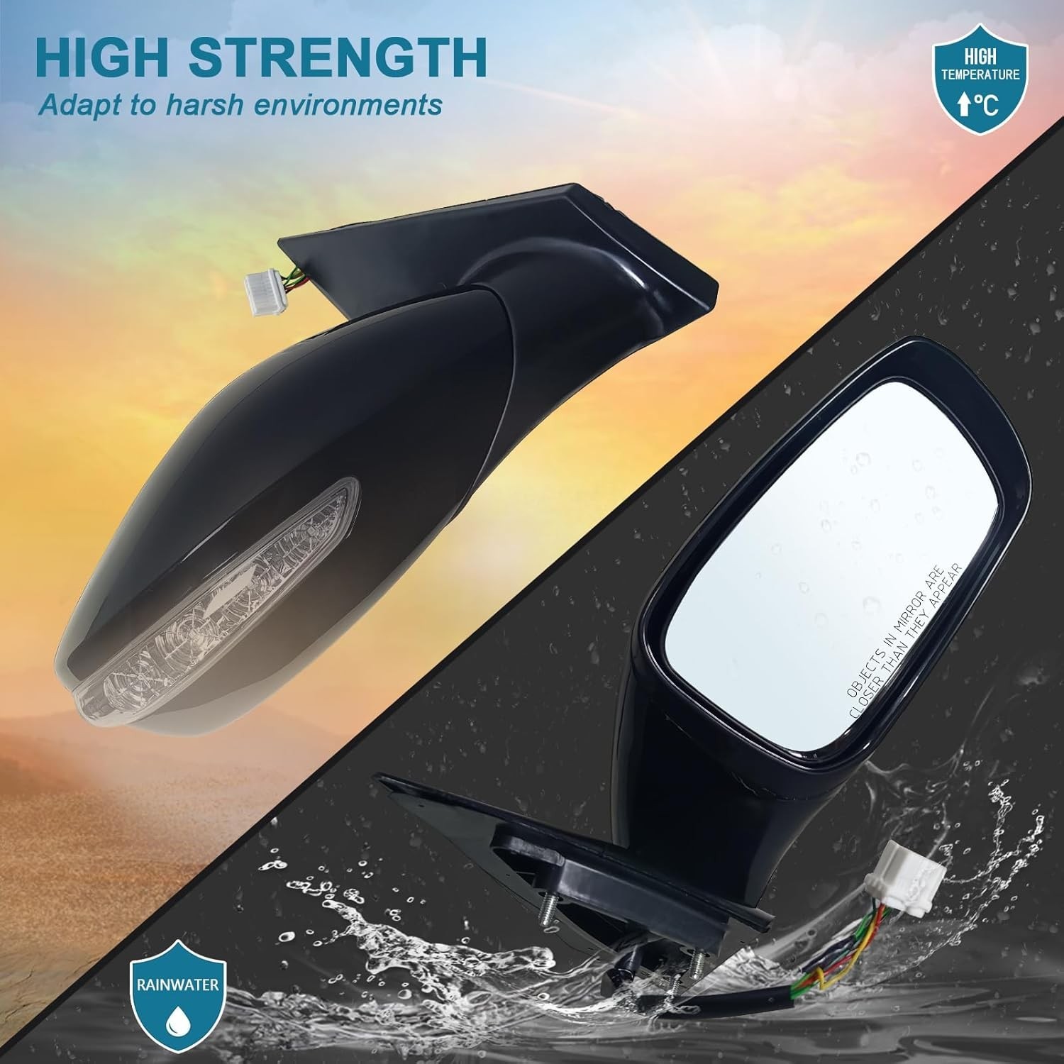 Right Passenger Side Mirror Assembly Fits 2011 2012 2013 2014 Hyundai Sonata wit