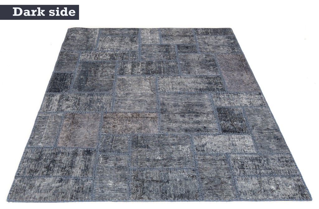 Patchwork 183×127 cm Hand Knotted Oriental Rug Vintage Carpet Grey