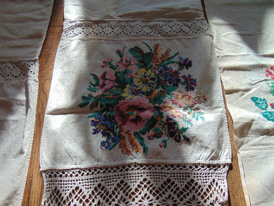 Three Ukrainian hand-embroidered items. They are many years old and in excellent