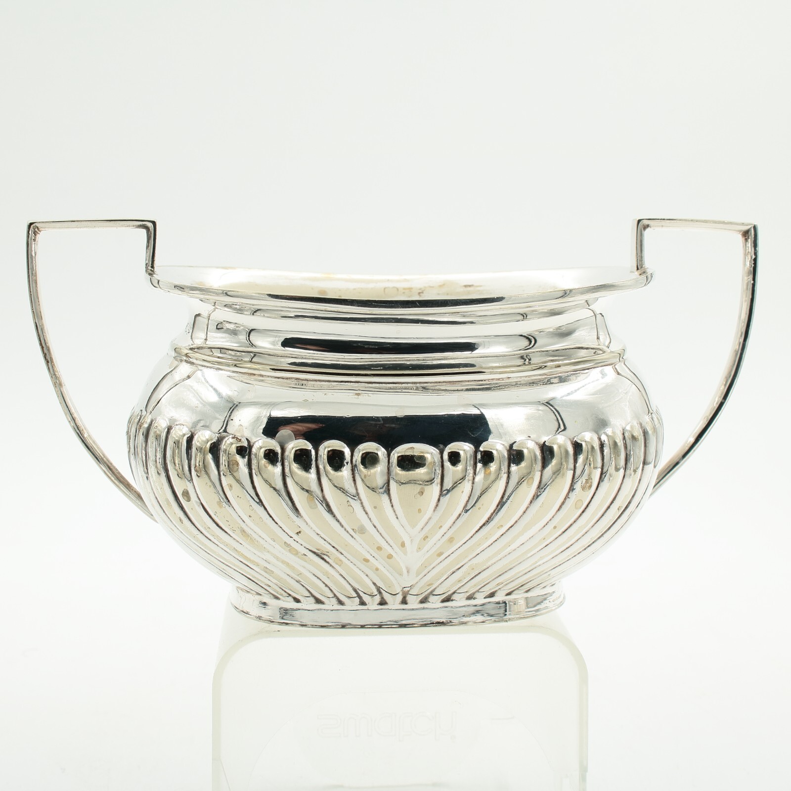 Antique Silver Plated Tea Set Half Reed Design by Robert Pringle of London