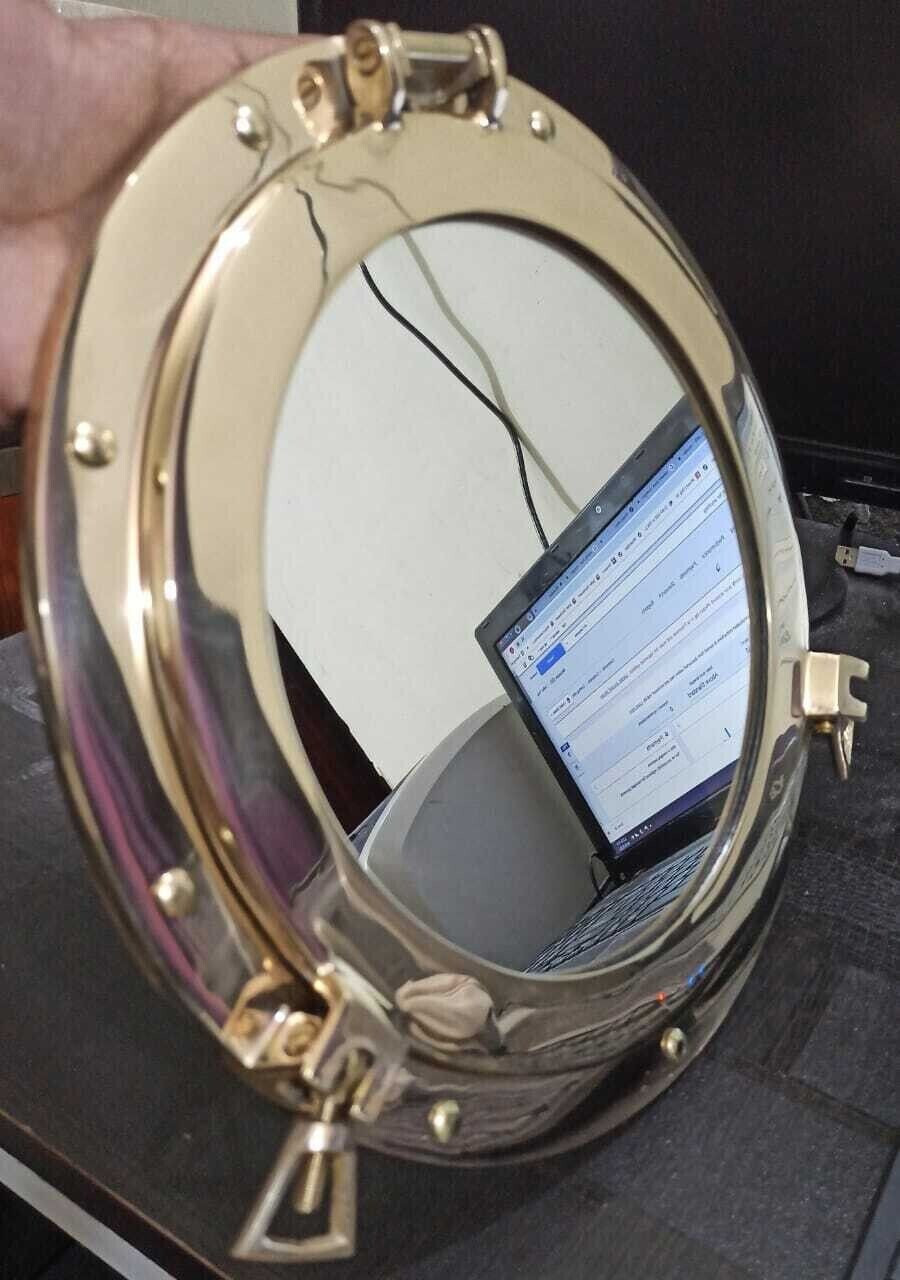 Porthole Nautical Wall Home Décor Working Ship Cabin 12″ Brass Polish Mirror