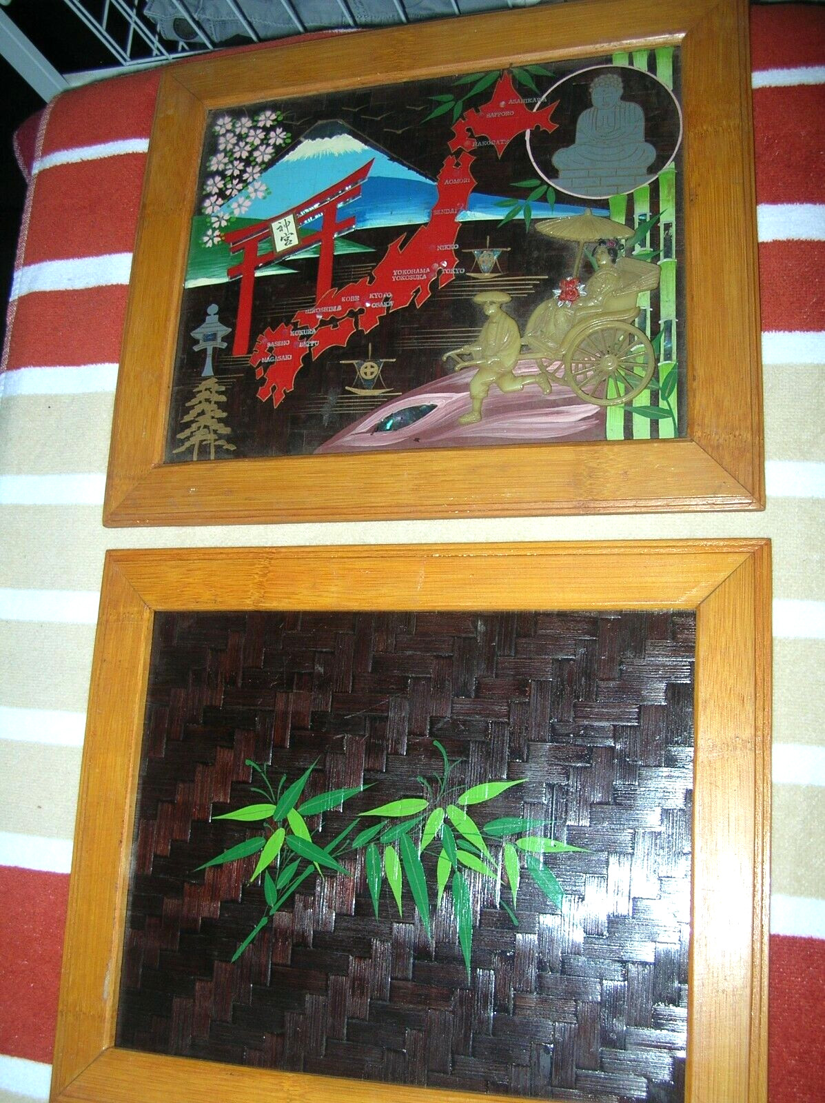 HAND PAINTED PHOTO PICTURE ALBUM NEEDS REPAIR 1950s JAPANESE ASIAN KOREAN CHINA