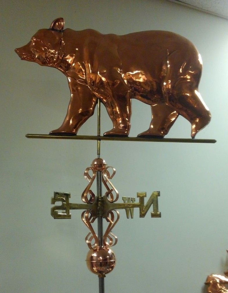 Beautiful unique BEAR COPPER WEATHERVANE, sold as shown