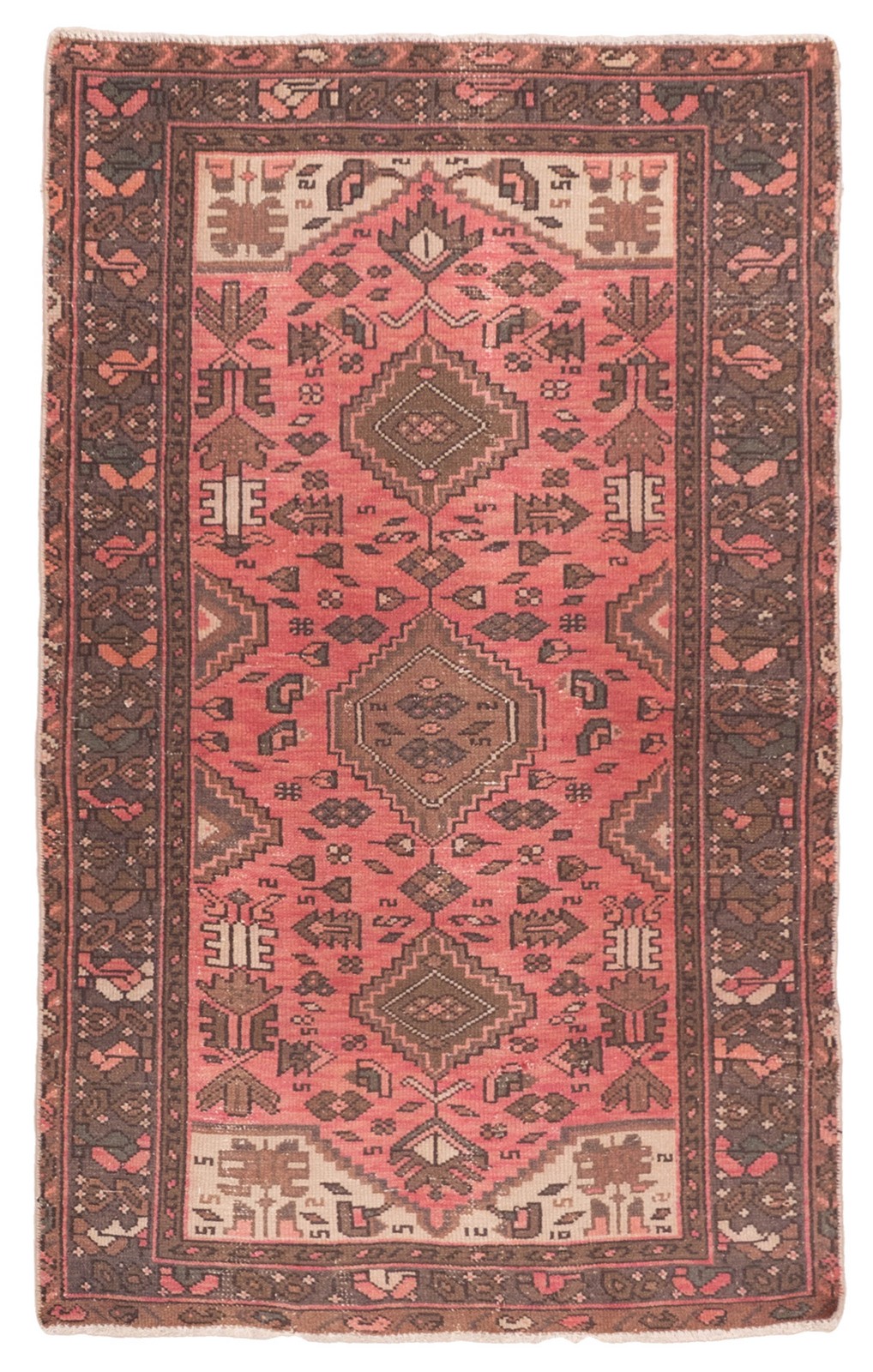 Vintage Traditional Hand-Knotted Area Rug 2’10” x 4’7″ Oriental Wool Carpet