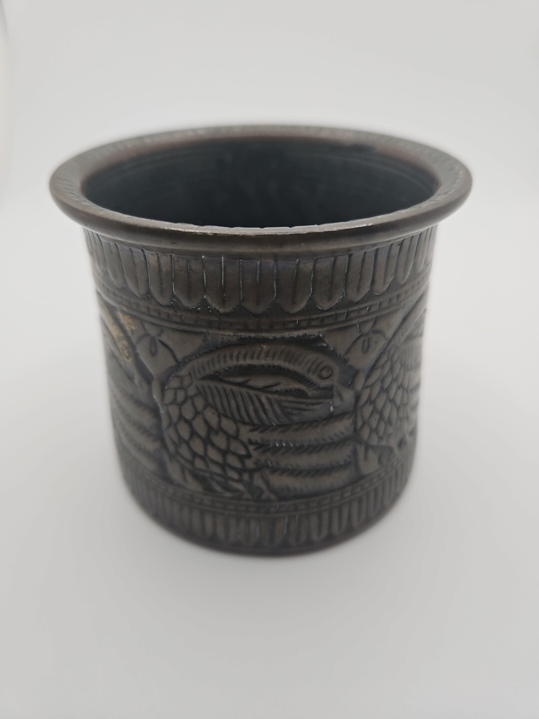 Antique Brass Holy Water Panchpatra Pot Original Old Hand Crafted Engraved