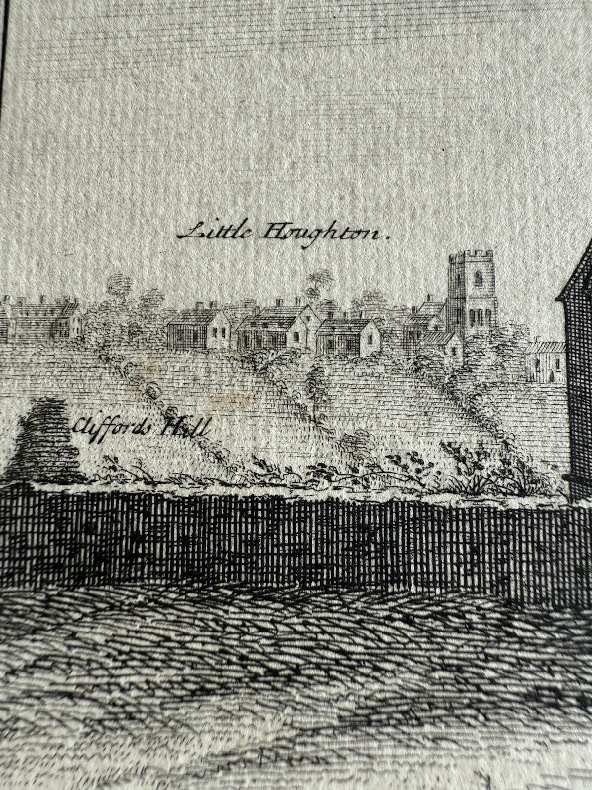 Antique Engraving, Little Billing Priory, Northampton, Buck’s Antiquities, C1729