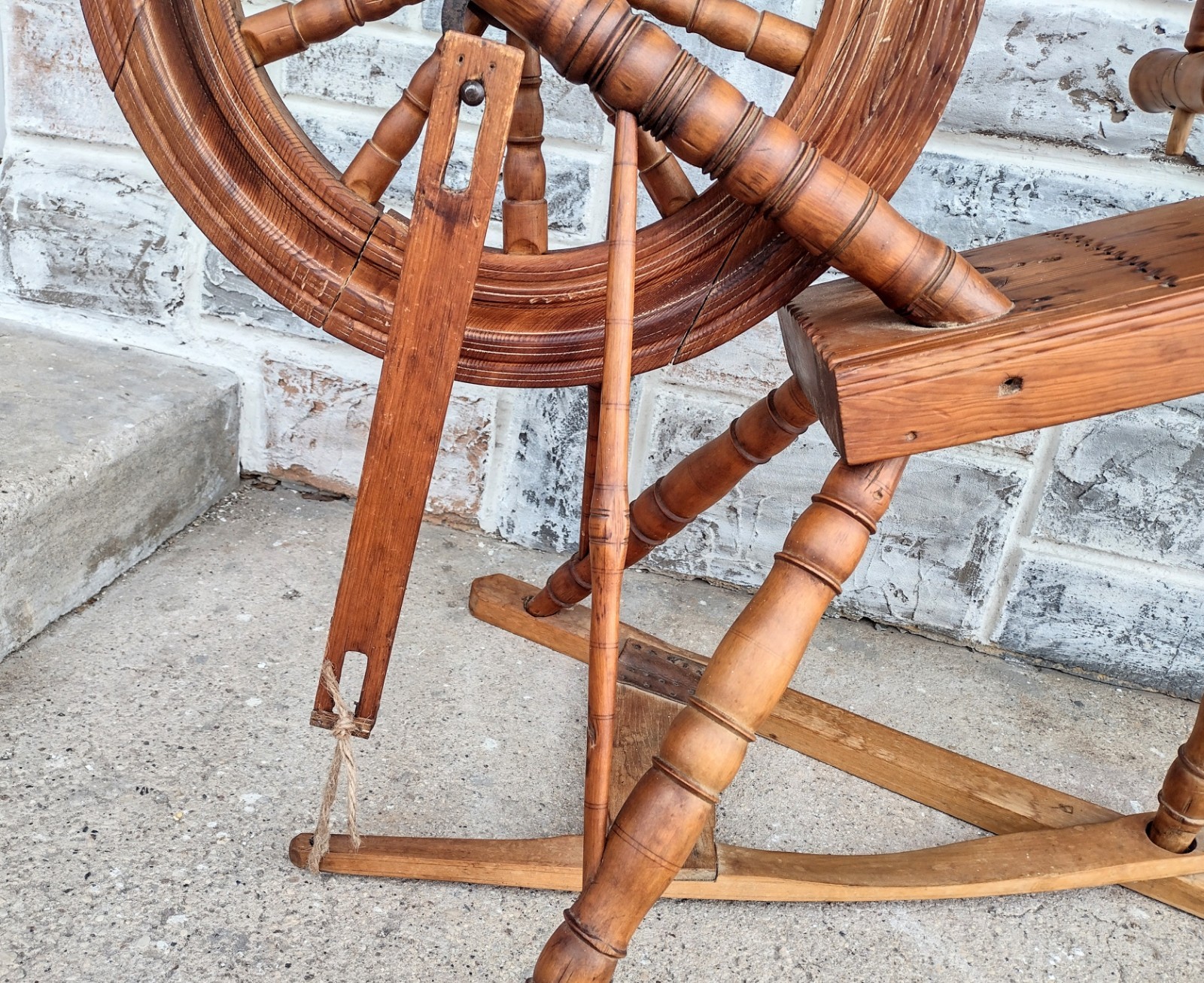 Antique Primitive Norwegian? Handmade Solid Wood Spinning Wheel