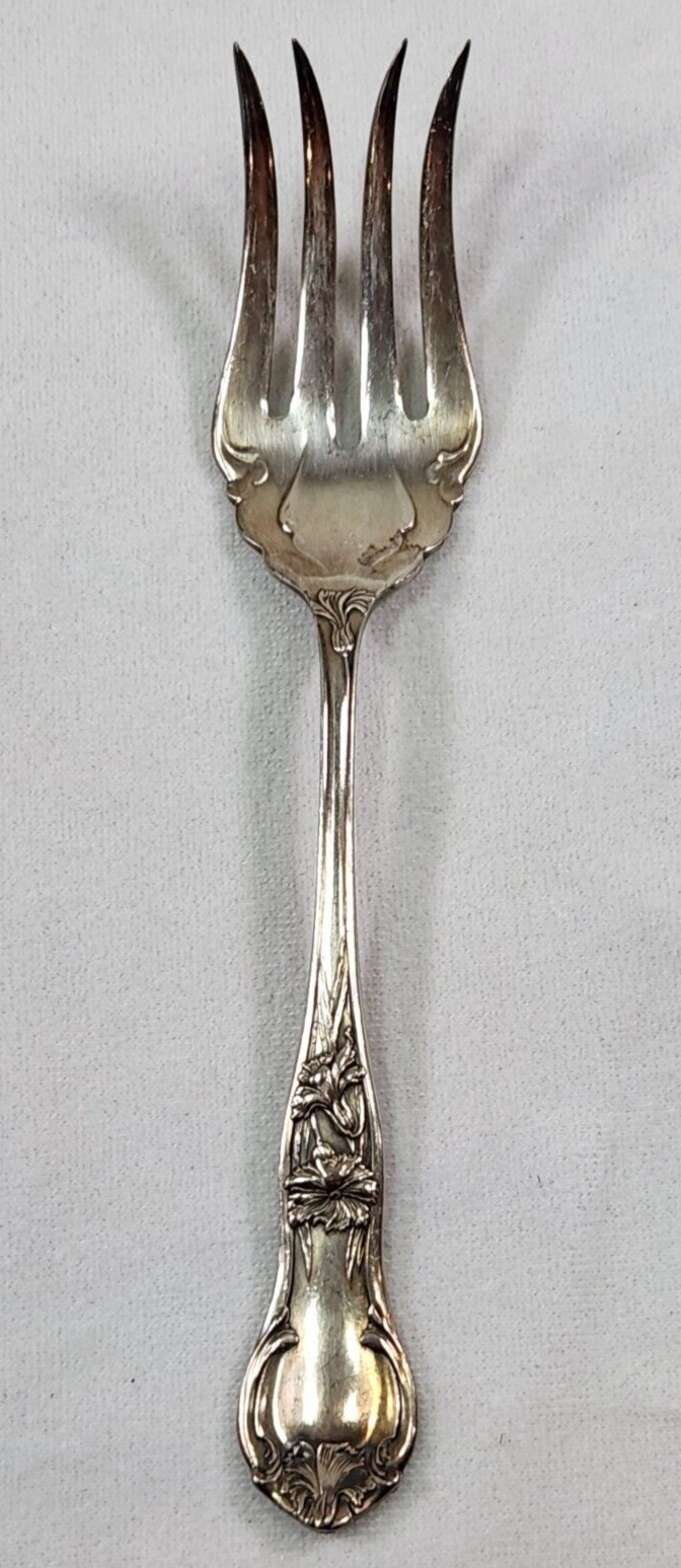 VTG National Silver Co S H Silverplate Carnation Pattern Serving Beef Fork 1910