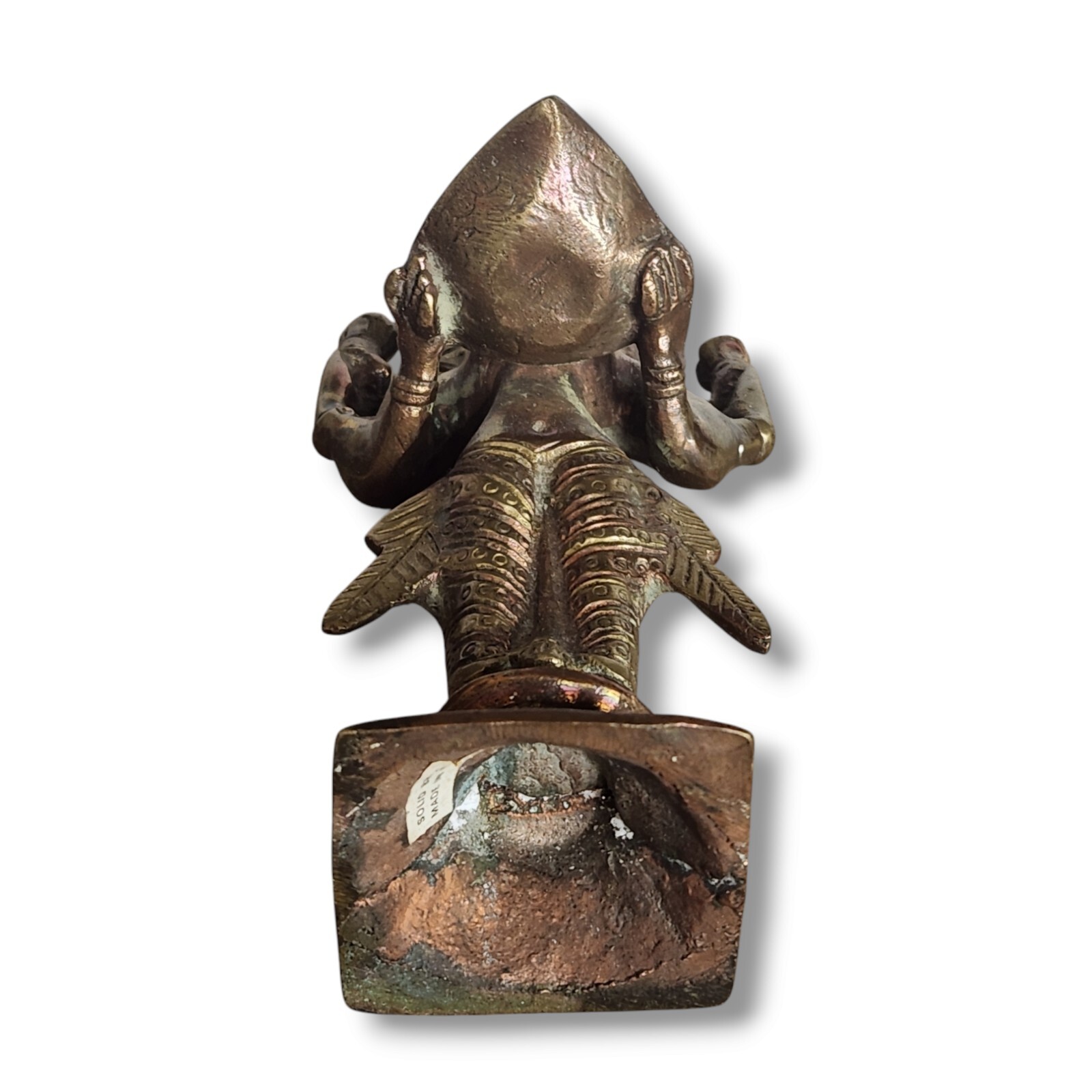 Solid Brass Indian Goddess Vishnu Statue Incense Burner 7.5″ India Vintage