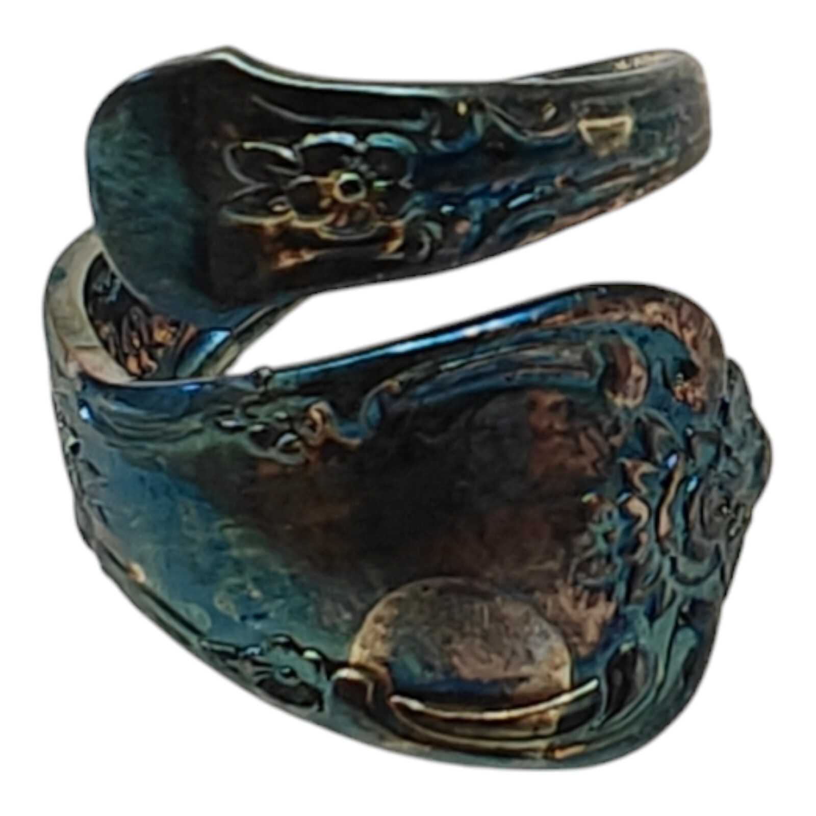 Vintage WM.A. Rogers Oneida LTD Spoon Ring Size 5.5 – 6 Tarnished Blue
