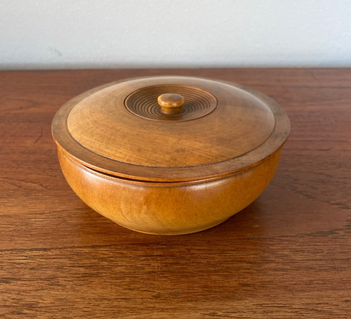 Antique 19th Century Hard Wood Turned Bowl
