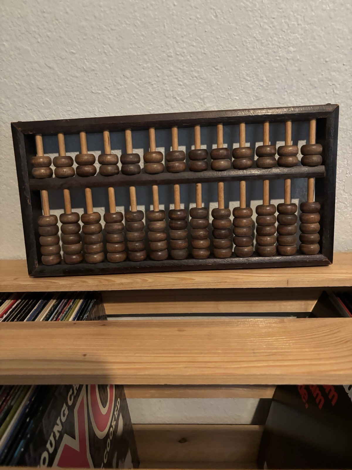 Antique Japanese Huanghuali Carved Wooden Abacus Calculation Hand Made Tool 12”