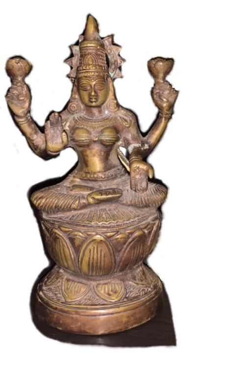 awesome antique/vintage bronze/metal hindu statue (shiva or tara?)