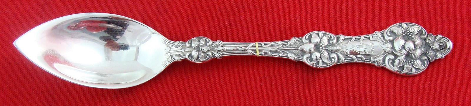 Old Orange Blossom by Alvin Sterling Silver CITRUS SPOON, 5 3/4″ Mono, Flatware