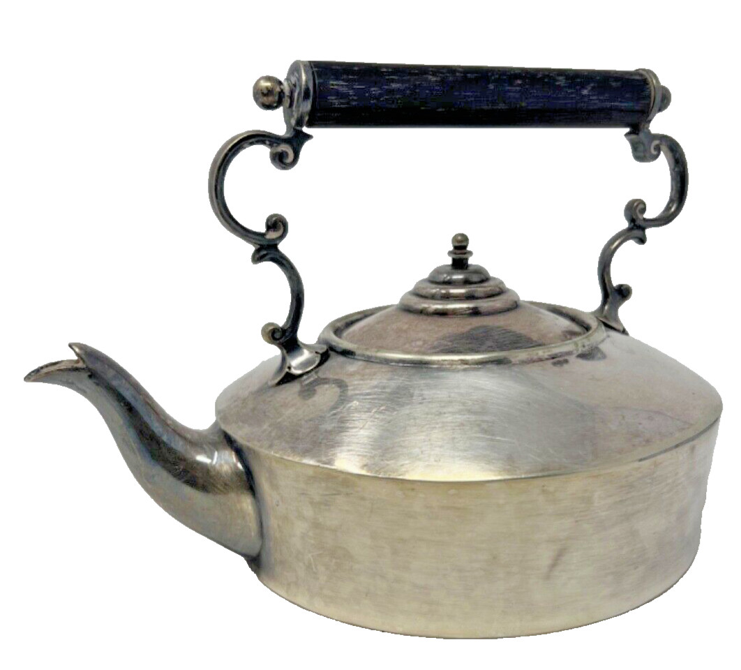 Antique 19th Century James Dixon Silverplate Kettle w/ Ebony Handle