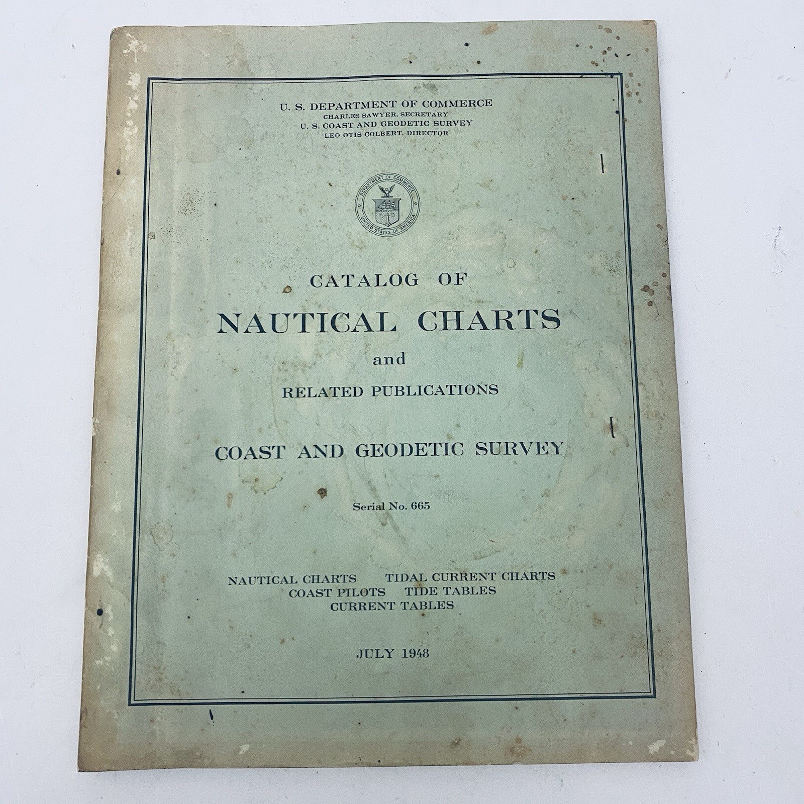 1948 US Department Commerce Catalog of Nautical Charts 665 Geodetic Survey