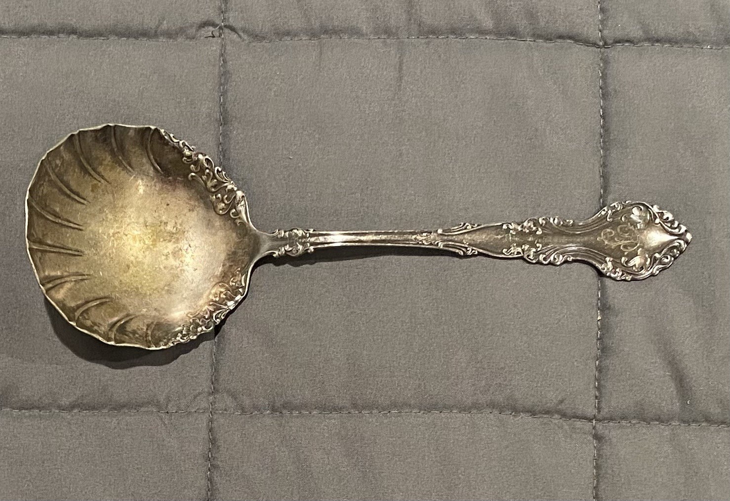 Rogers Bros Silverplate Shell Pattern Serving Spoon 8 1/2 in